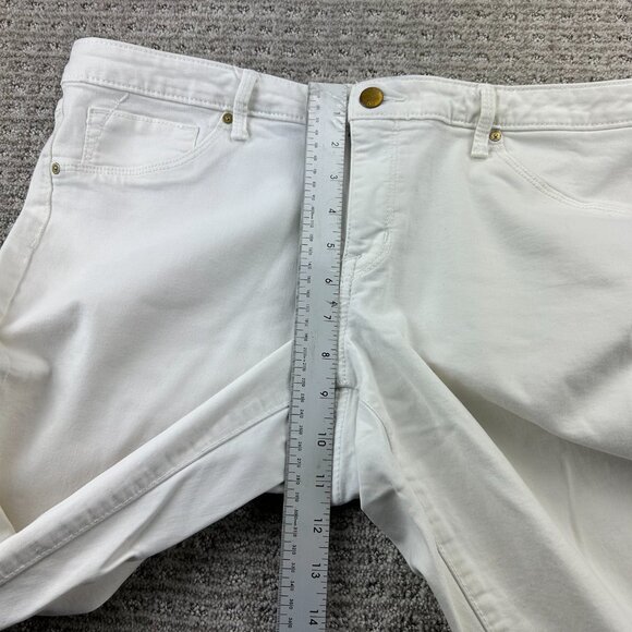 MOSSIMO Denim Legging Pants Women Size 14 White Jeans Zip Bottoms Stretchy - Picture 9 of 12